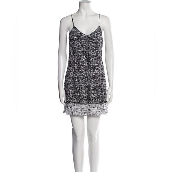 Intermix Black & White Designed 100% Silk Slip Dress w/Cut Outs (Large) - Picture 5 of 13